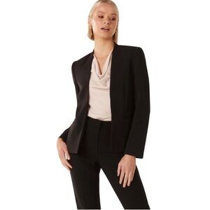 BNWT Ever New Pam Collarless Fitted Blazer black size 2
